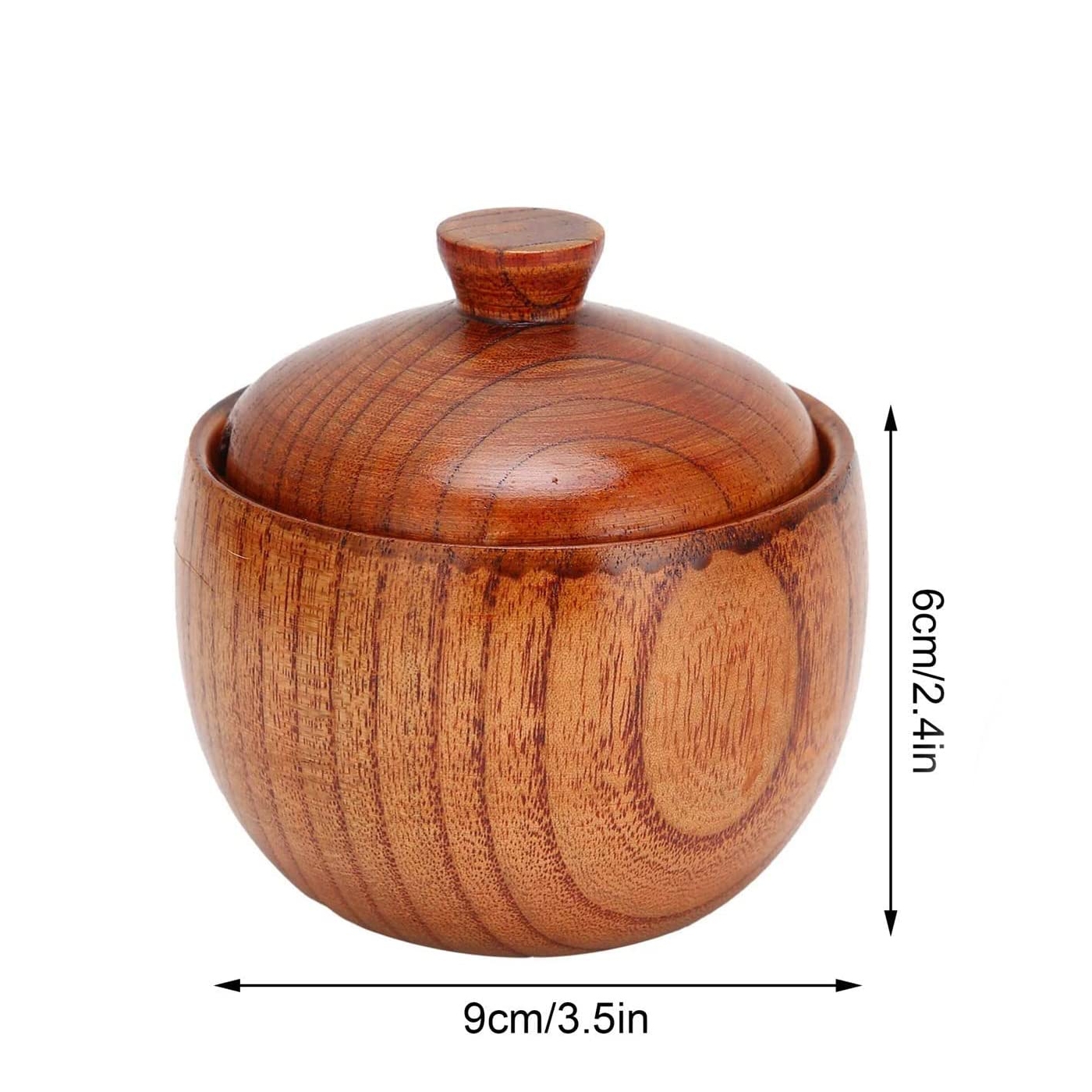 Acacia Wood Salt or Spice Box Spice Jars Containers Seasoning Storage Box with Magnetic Swivel Lid - Image 2