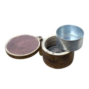Customized Design Wood & Brass Candle Jar Candle Stand Holder For Wedding Centerpieces Home