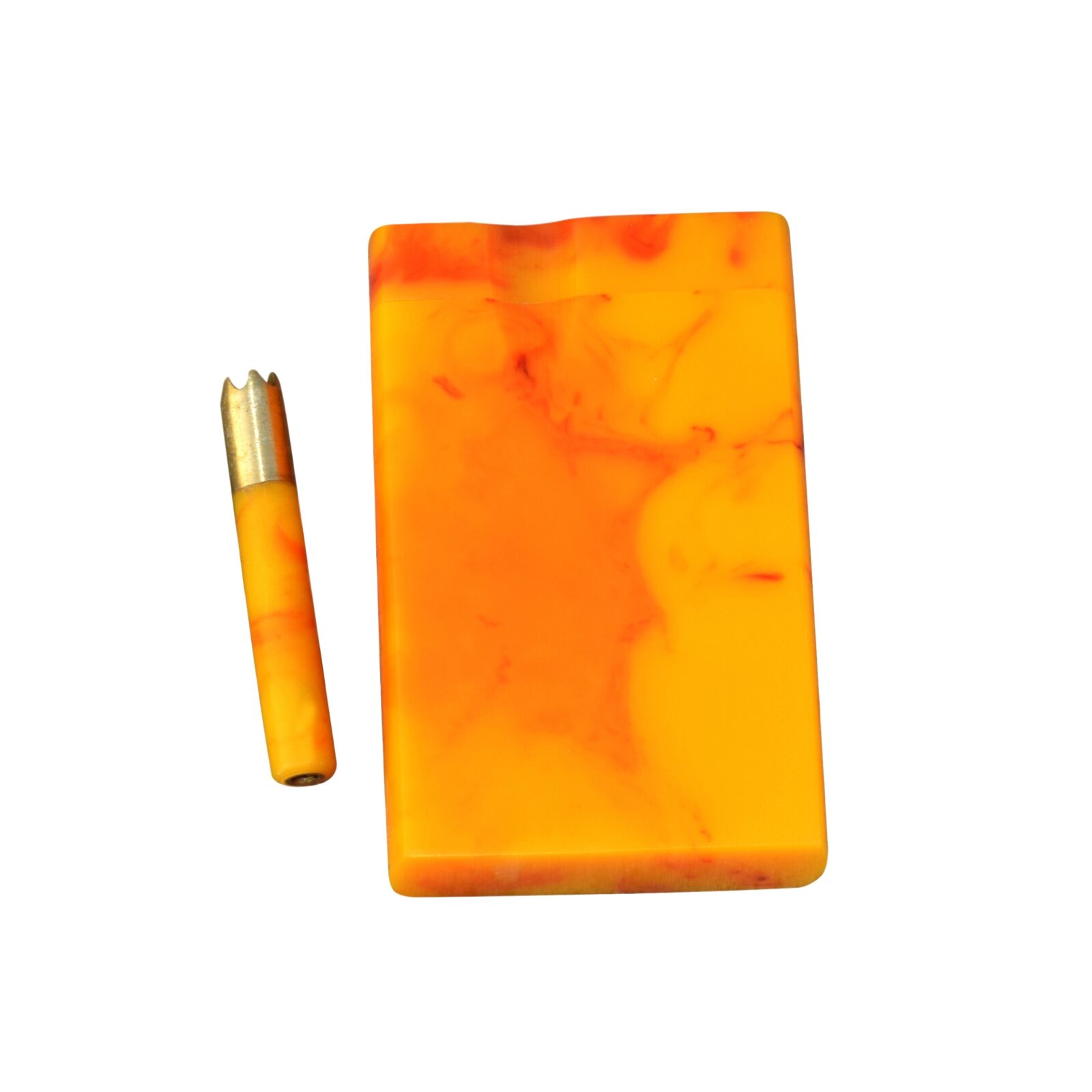 3" Small Resin Dugout With Matching Brass Bat One Hitter Storage For Herb Smoking Accessories - Image 3