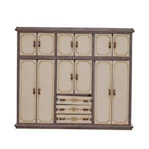 Furniture Wardrobe Clothing Organizer Open Small Wardrobe Laser Cut Wood Dollhouse Wooden Mini Wardrobe