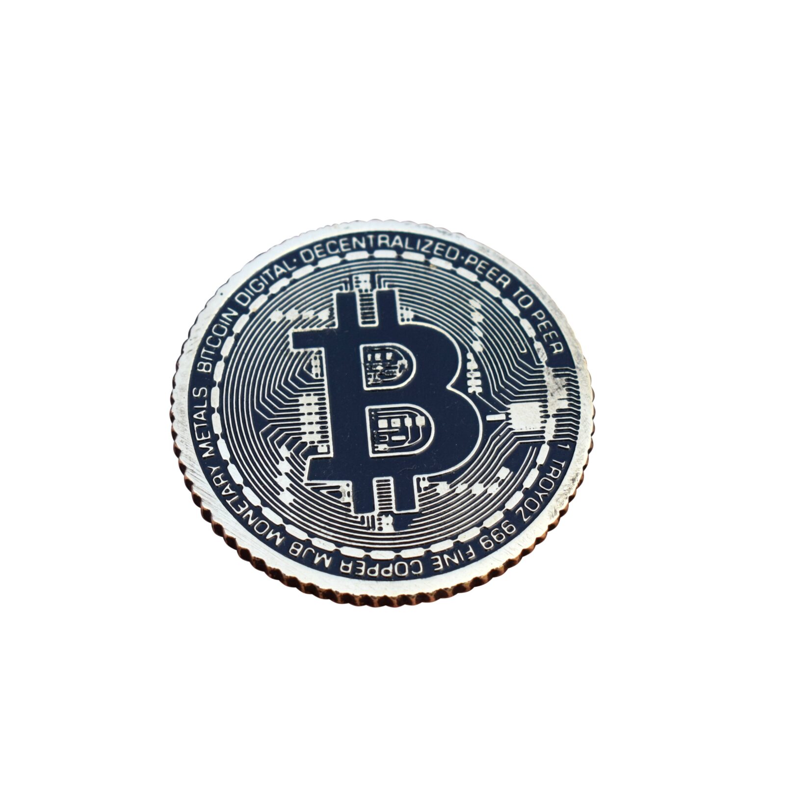 Superior Black Polish Bitcoin Metal Antique Bit Coin