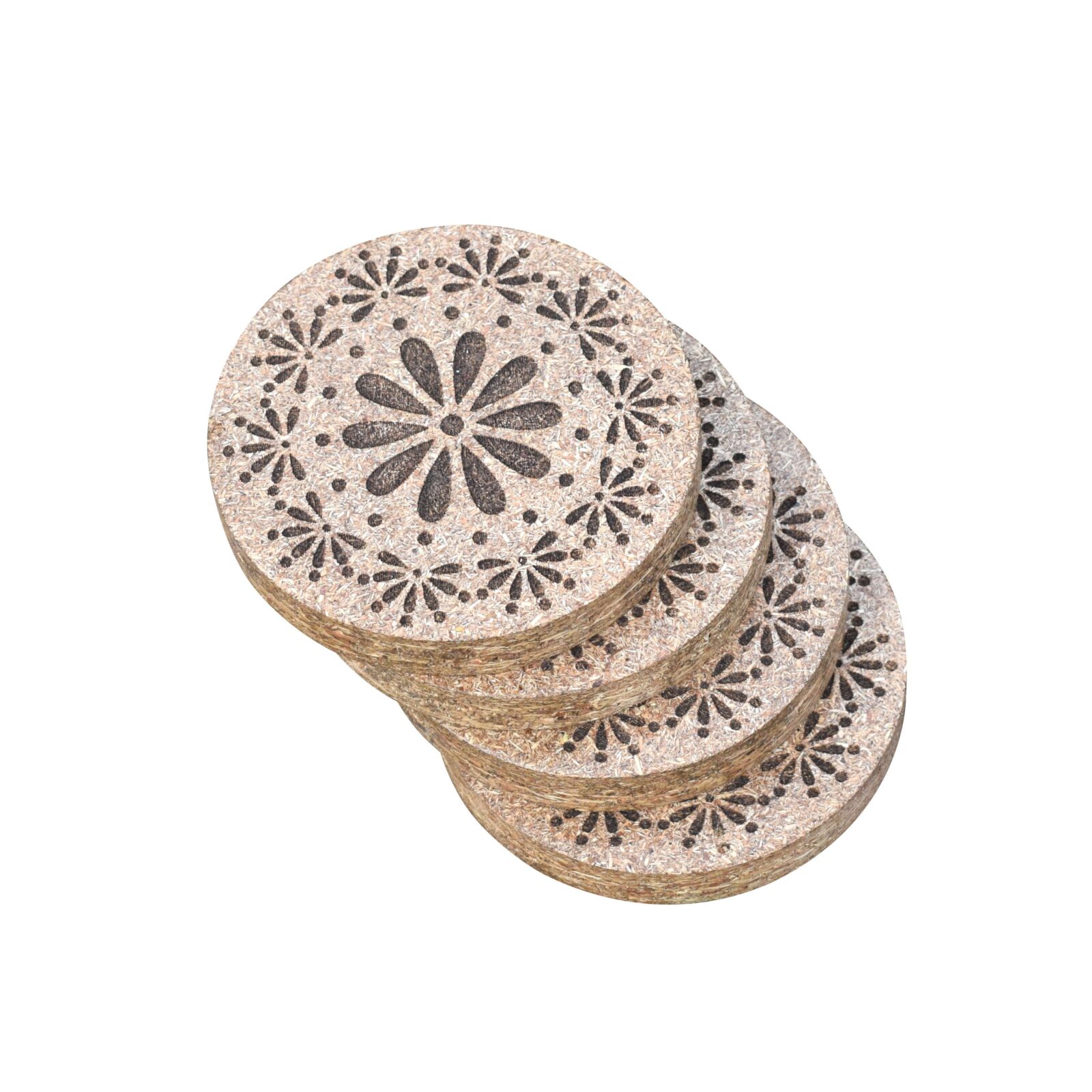 Handcrafted Wooden Round Set Of 4 Coasters For Tea Coffee Cup Glasses And Suitable for all types of - Image 2