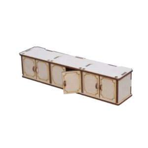 Miniature Dollhouse Storage Cabinet Doll House Furniture Toys for Kitchen Laser Cut Wooden Cabinet With Drawers