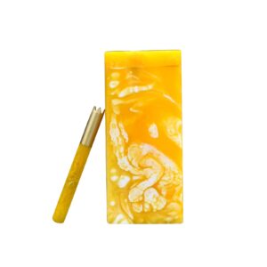 Professional Design Resin Yellow Dugout With One HItter Smoking Pipe Accessories Custom weed Cigarette Case