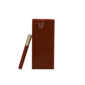 New Fancy Design Resin Brown Color Dugout With One Hitter Pipe Cigarette Case With Bat