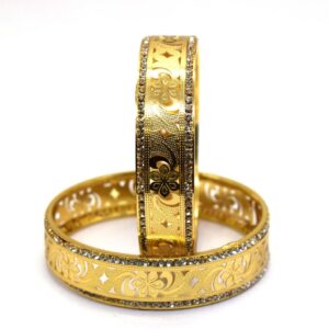 Gold Plated Bangles For Women Jewellery Accessories Women Bangles Wedding Party Wear Luxury Design Bangles