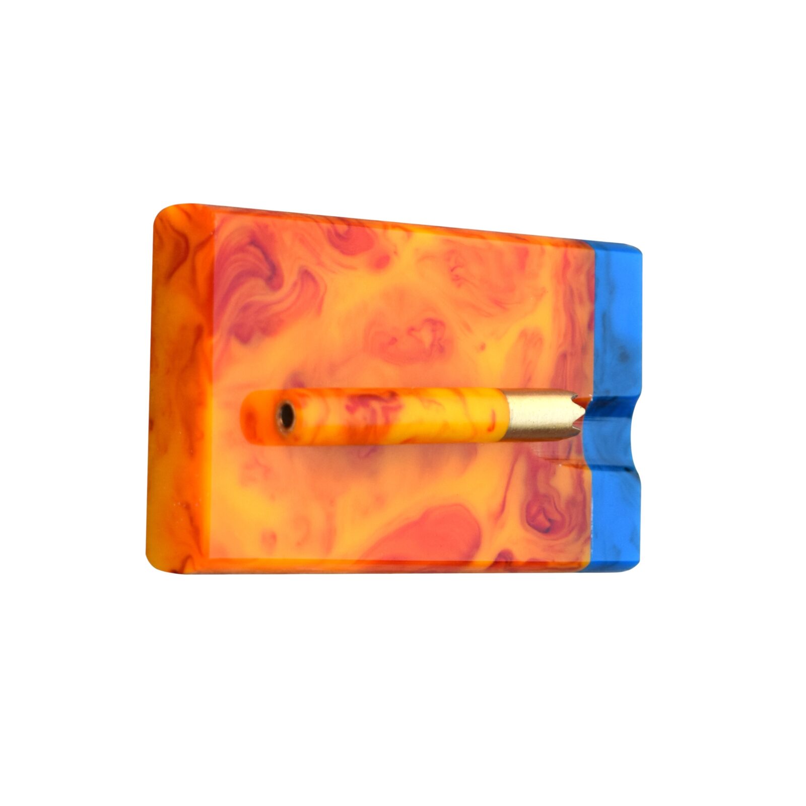 Small And Handy With Wider And Deeper Chamber 3" Resin Dugout With Matching Brass Bat One Hitter Stash Box Case - Image 4