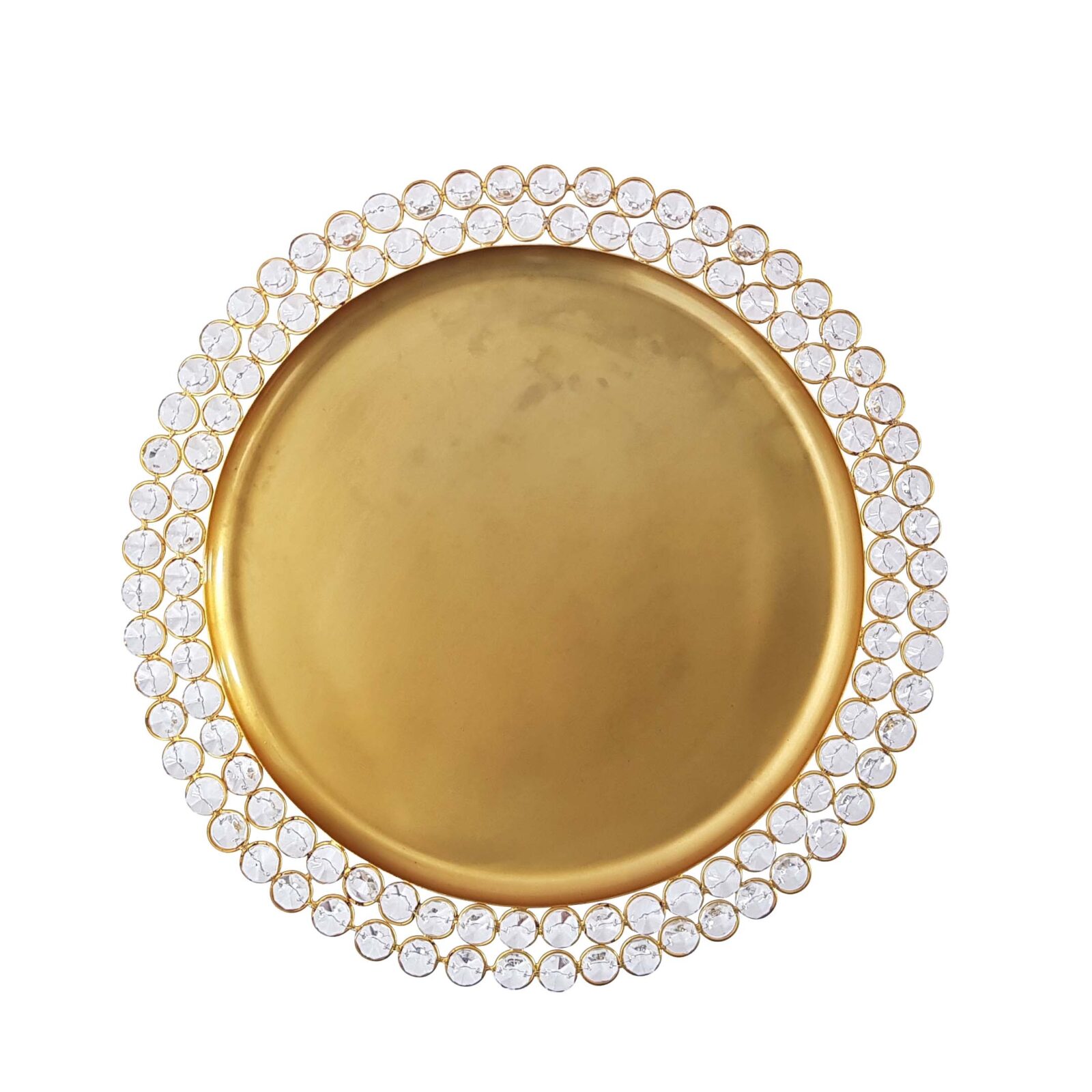 New Luxury Simple Gold Plating Dinnerware Charger Plate Round Wedding Decorative Iron Charger Plate For Dinner