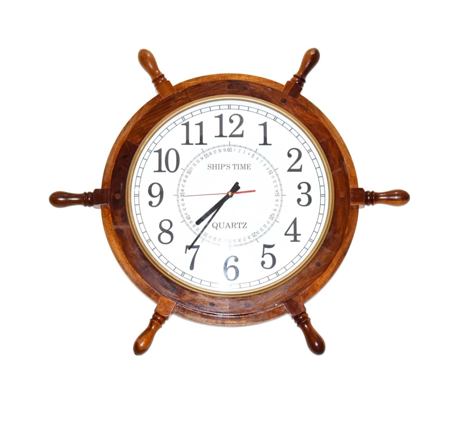 Ship Wheel Wooden Large Wall Clock Is Made Of High Quality Mango Wood Completely Finished product