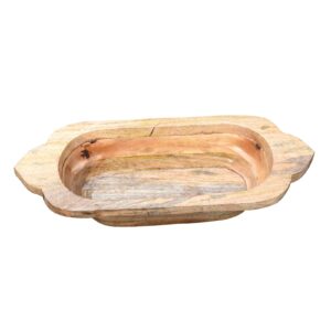 High Quality Environmental Protection Mango Wood Wooden Bread Bowl Dough Bowls Serving Tray Bread Basket For Baguette Do
