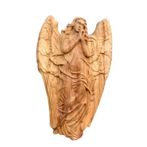 Wooden Angel Figurines Sculpture Statue Handmade Angel Custom Wood Angel Figurine For Loved One Best Friend Decor Access