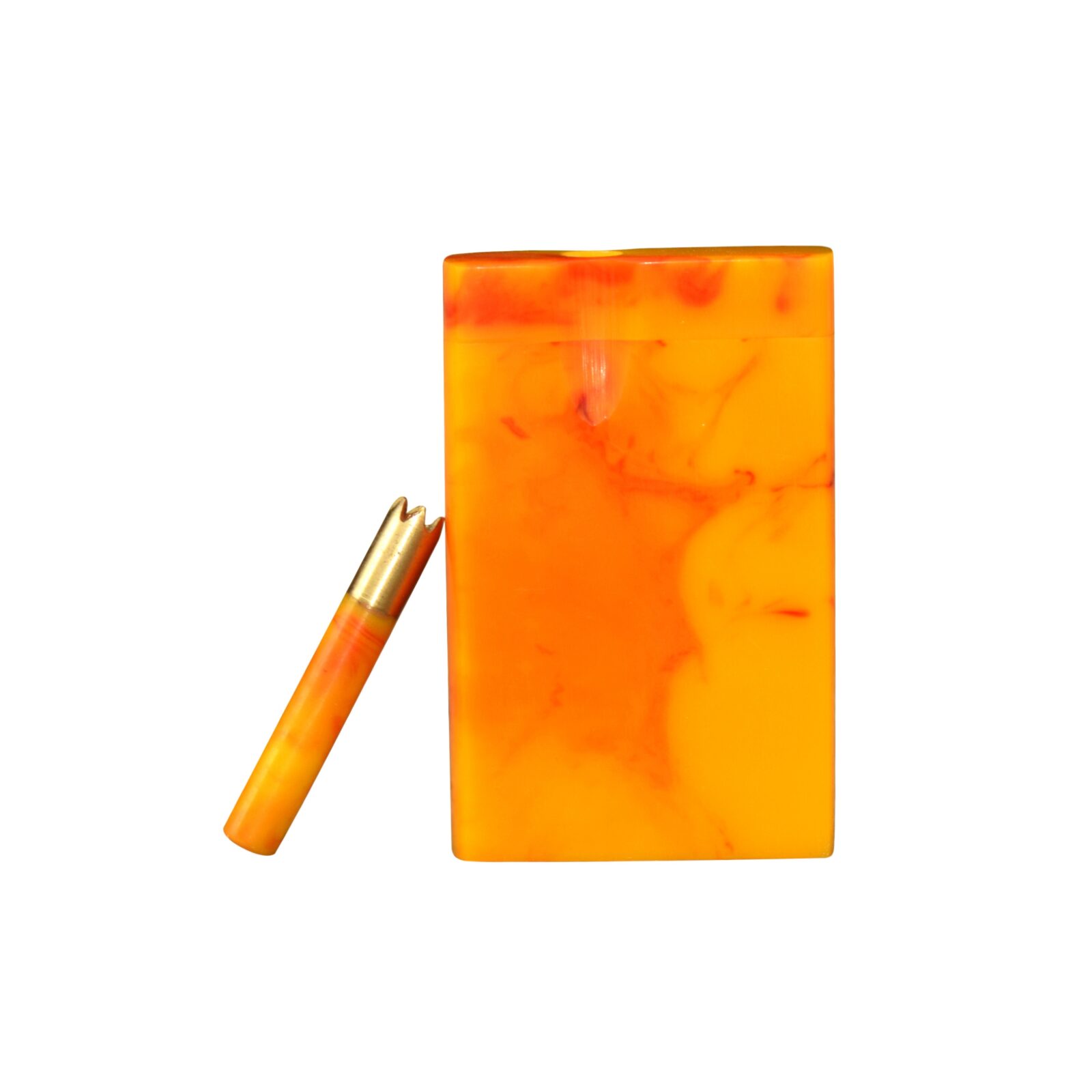 3" Small Resin Dugout With Matching Brass Bat One Hitter Storage For Herb Smoking Accessories