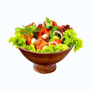 Natural Acacia Wood Large Wooden Salad Fruit And Vegetable Serving Bowl For Serving Mixing Salad Fruit Dough Rice Fish S