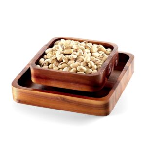 Wooden Cut Pieces Serving Tray Candy and Nut Serving Container Appetizer Tray Food Storage Organizer