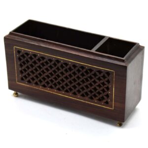 New Design Stationary Table Top Wooden Fancy Pen Pencil Holder Stand