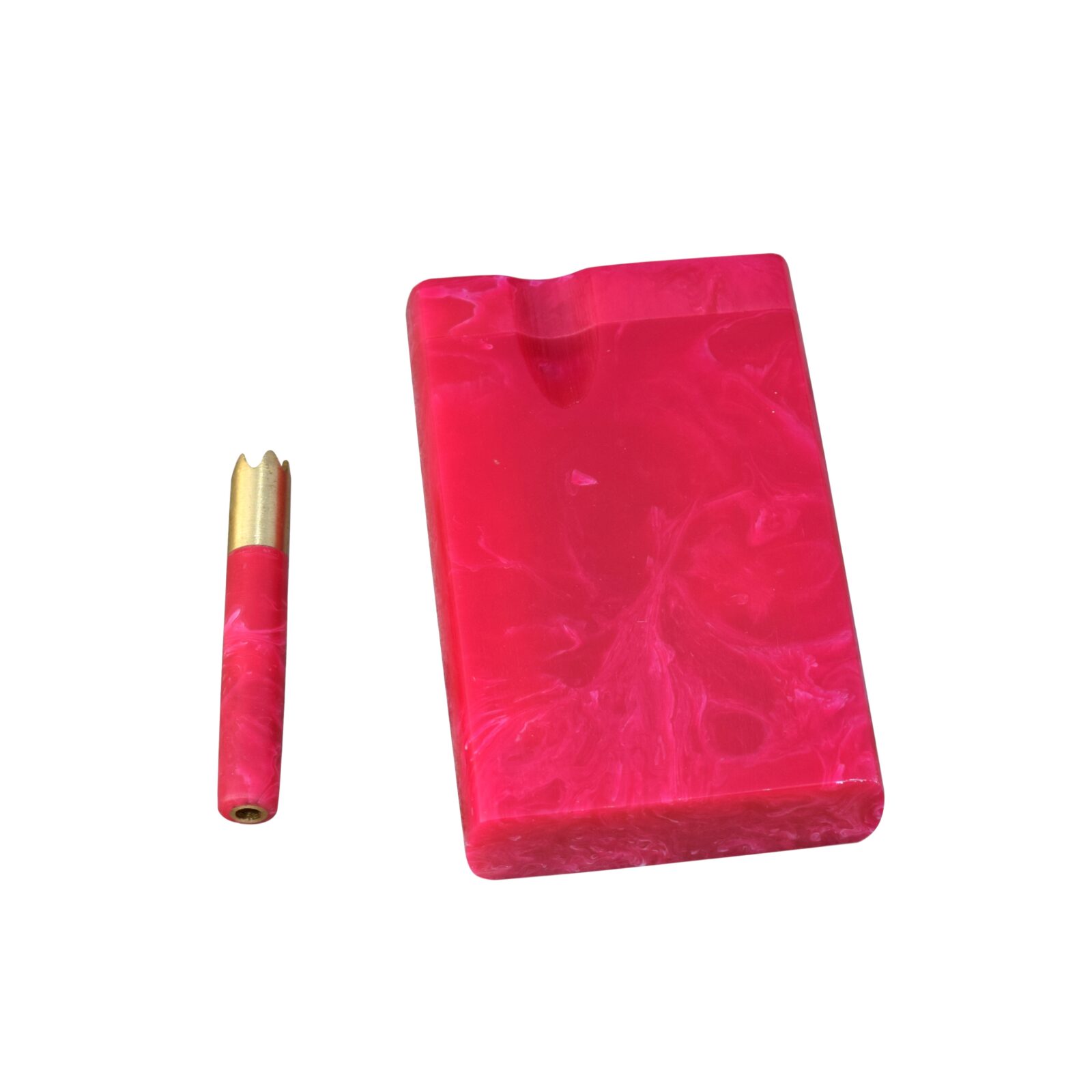 3" Small Resin Dugout With Matching Brass Bat One Hitter Storage For Herb Smoking Accessories - Image 3