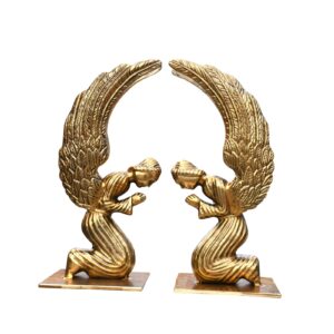 Holy Arc of Covenant Angel Statue Pair Sculpture With Big Wings Judaika for Home & Office Indoor Outdoor Home Garden Dec
