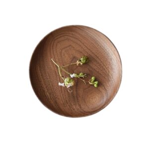 Round Wooden Dishes Snack Plate Acacia Wood Plate