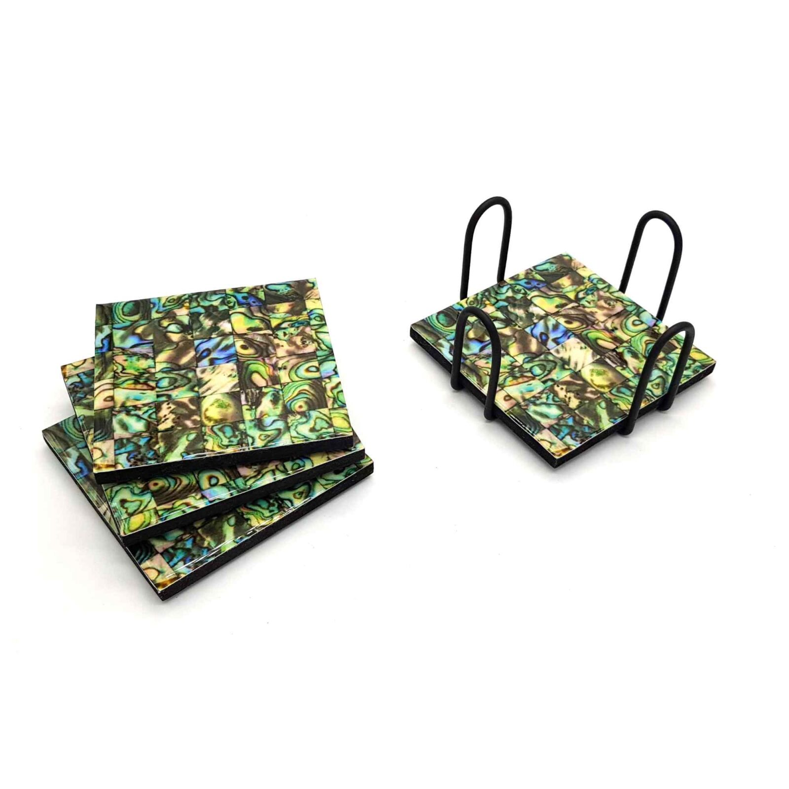 New Large Size Set Of 4 Coasters With Metal Stand For Dining Table Home Restaurant And Hotel For - Image 6