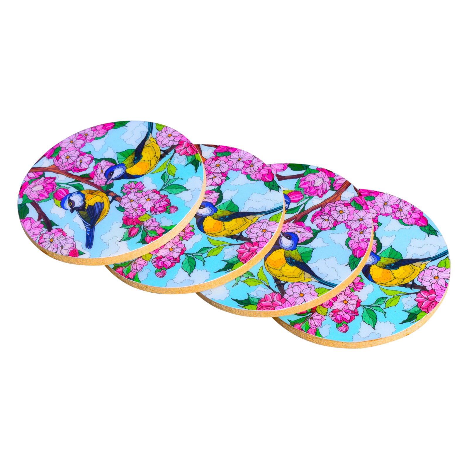 Round Cheap Price Hand Colour Filled Set Of 4 Coasters For Drink Tea Coffee Beer Cup Coaster For Dining Table - Image 5