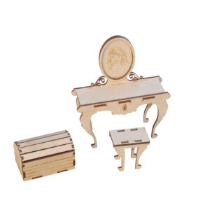 Miniature Furniture Vanity Dresser Mini Dollhouse Miniature Dressing Table For Kids Doll House Decoration Dressing Table