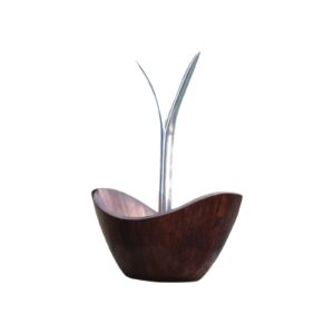 Factory Direct Supply Fruit Tree Bowl Wood with Metal Alloy Banana Holder Hook Kitchen fruit Bowl For