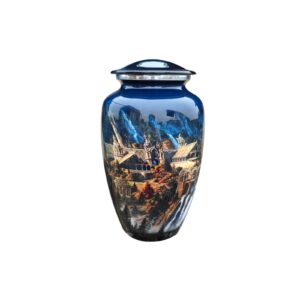Dark Scenic Adult Aluminum Cremation Urn