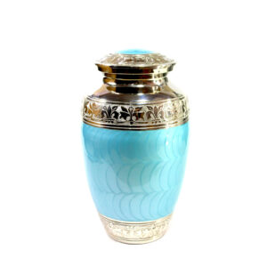 Turquoise Gold Adult Aluminum Cremation Urn