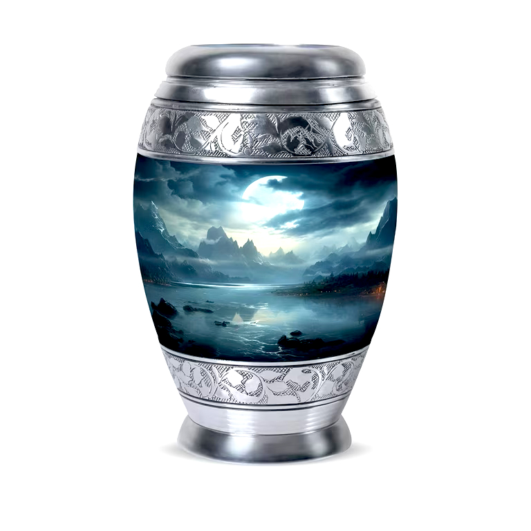 Turquoise Gold Adult Aluminum Cremation Urn - Image 2