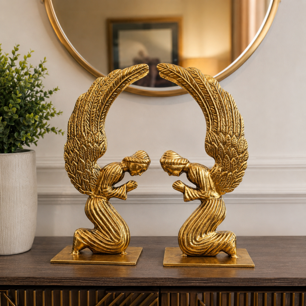 Handcrafted metal angel decor by Essential Handicrafts
